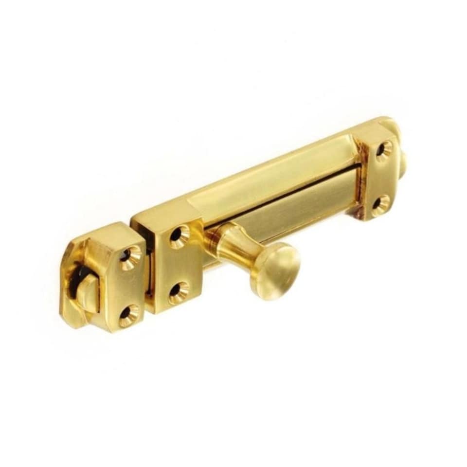 Securit Brass Door Bolt - Gold - 100mm (UTST7673)