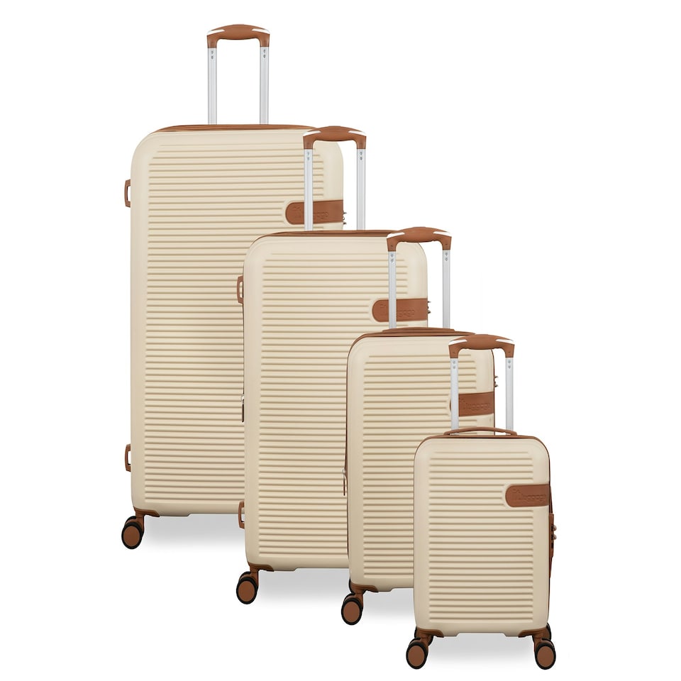 image 1 of IT Luggage Clarify Creme 4pc Suitcase Set with TSA Lock Cream