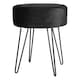 image 1 of Harbour Housewares Round Velvet Footstool - H40 x D35cm - Black/Black | Black | Black/Black