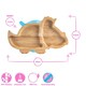 image 3 of Tiny Dining Bamboo Suction Plate - Dinosaur/Pastel Pink - Divided Non-Slip Bamboo Self-Feeding Baby Weaning Plate | Pink | Pastel Pink