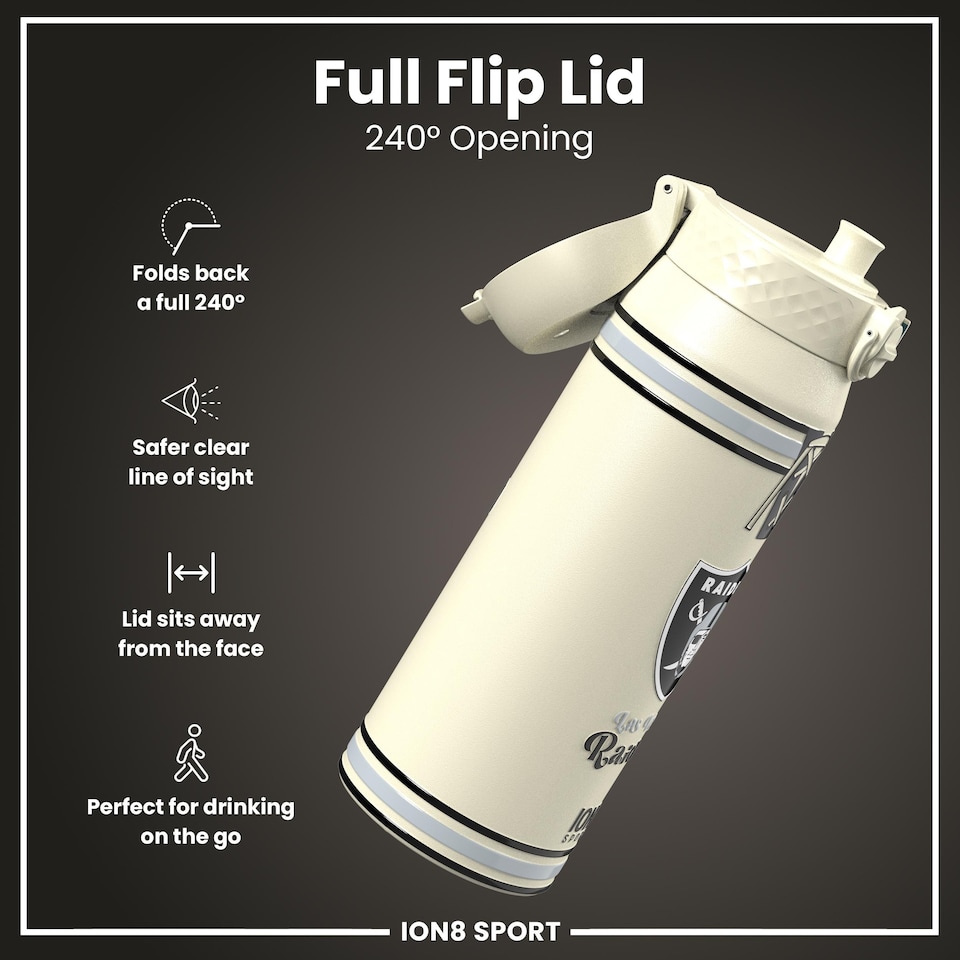 image 1 of NFL x Sports, Vacuum Insulated Steel Bottle, Series, 750ml (24oz) | Cream | NFL Throwback Raiders | One Size