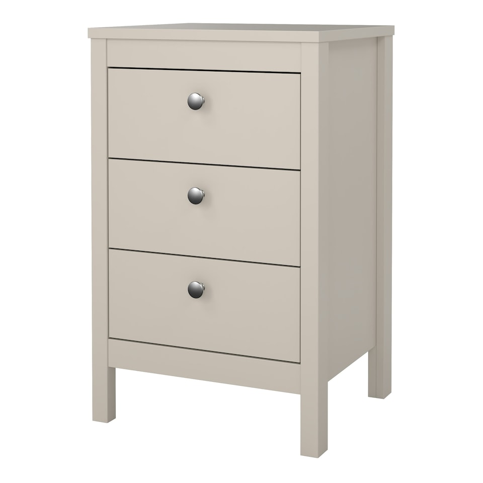 image 1 of Madrid Bedside Table 3 Drawers in Cashmere N/A