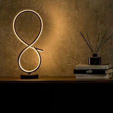 ValueLights Infinity Black Swirl Integrated LED Table Lamp