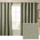 image 1 of Furn The Ultimate Blackout Textured Woven Eyelet Curtain Pair | Green | Sage | 1