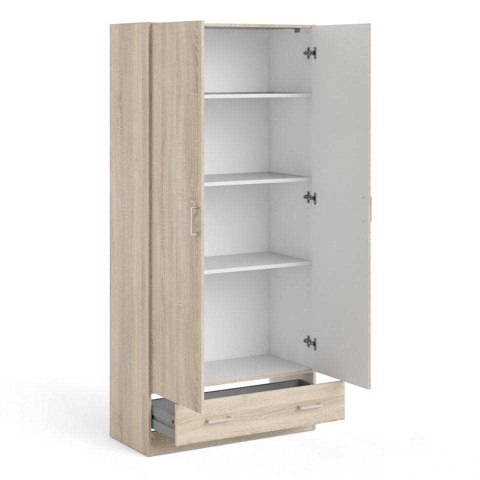 image 1 of Space Wardrobe with 2 Doors + 1 Drawer in Oak 1750