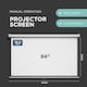 image 2 of 84" Manual Pull Down Projector Screen with Wall Mount