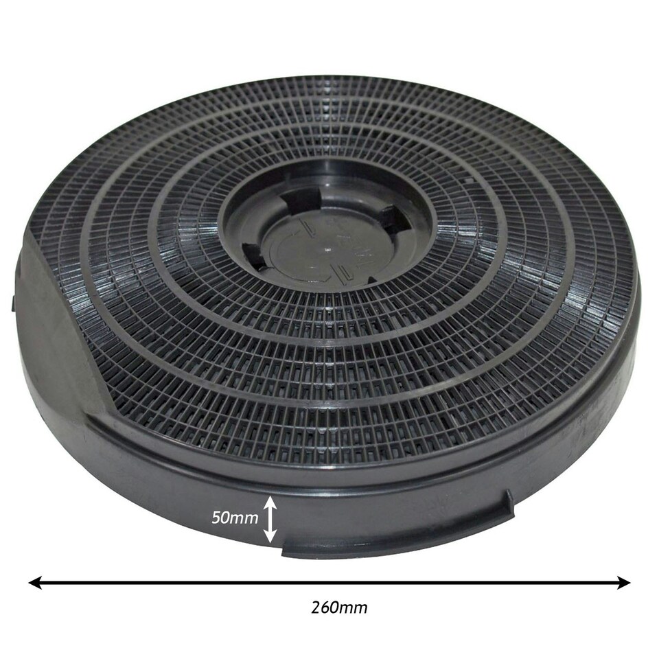 image 1 of SPARES2GO Carbon Filter compatible with Hotpoint BH41 HTN40 Charcoal Cooker Hood Round Fan Vent Type 34 260 mm x 50 mm