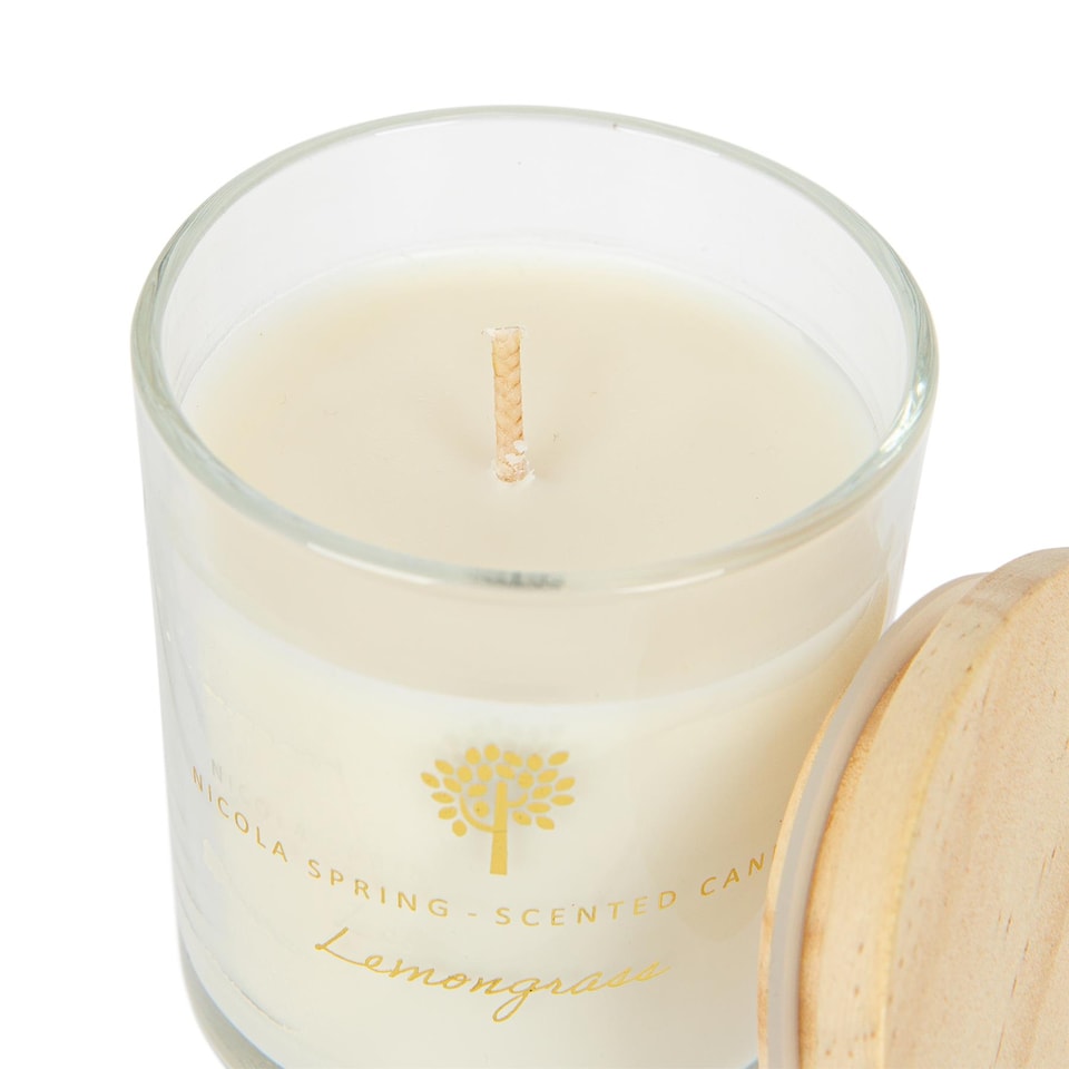 image 1 of Nicola Spring Soy Wax Scented Candle - 130g - Lemongrass | Clear | Lemongrass