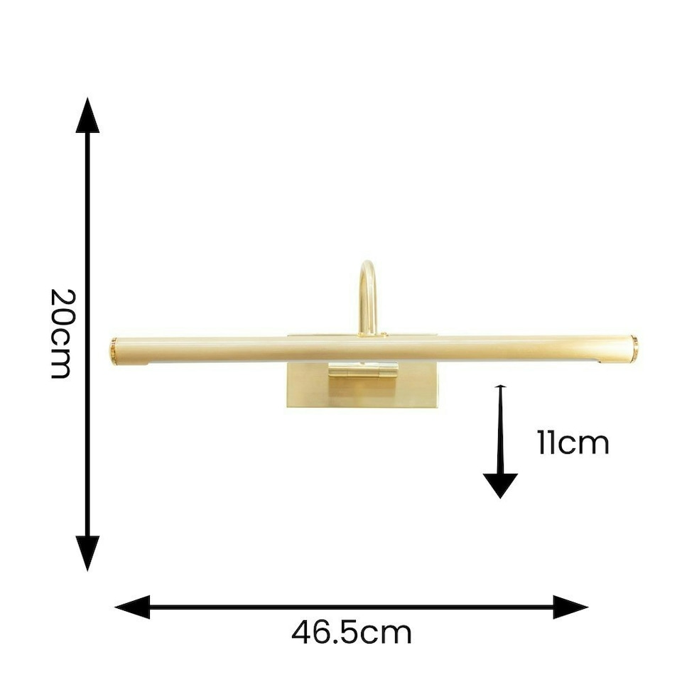 image 1 of ValueLights Alana Brushed Gold IP44 Bathroom Living Room Integrated LED Picture Wall Light