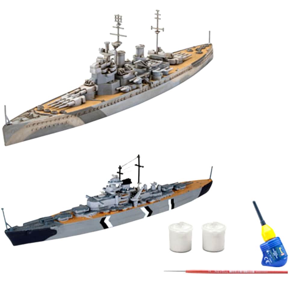 image 1 of Revell First Diorama Bismarck Battle HMS King George V Model Kit Scale 1 1200