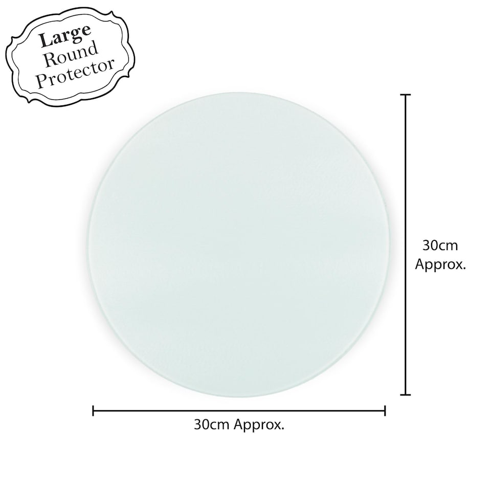 image 1 of Blue Lagoon Cocktail Round Worktop Protector - Textured Glass Chopping Board