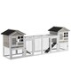 image 1 of PawHut 2 in 1 Rabbit Hutch, Guinea Pig Hutch Outdoor w/ Run & Tray, Grey