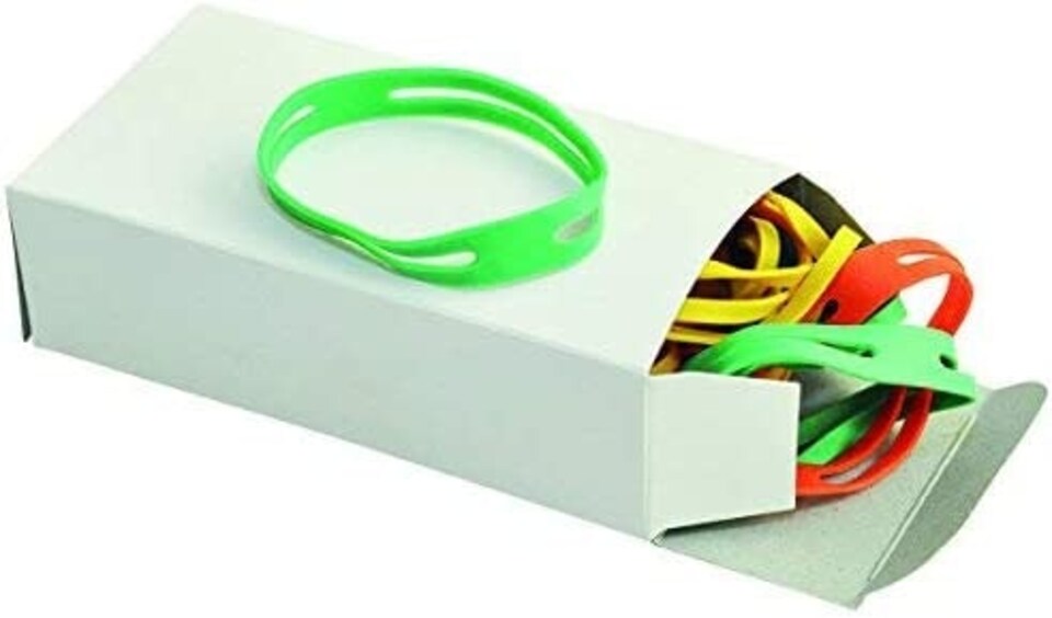 image 1 of 100gm Assorted Colours X-Band 100x11mm