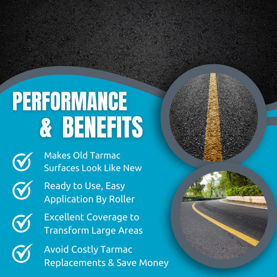 image 1 of Tarmaseal Tarmac Restorer (Black) Tarmac Paint, Tarmac Sealer, Restore Lost Colour for Tarmac Driveway, 3-5 Year Protection, 20L