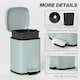 image 6 of HOMCOM 12L Kitchen Pedal Bin, Metal Rubbish Bin with Soft-close Lid Green | Light Green | 12L