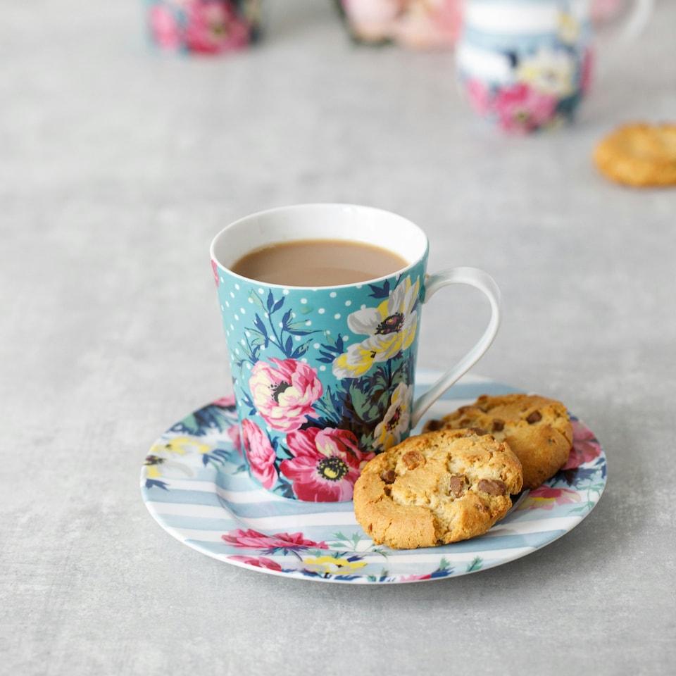 image 1 of Mikasa Clovelly Porcelain 330ml Seafoam Green Conical Mug | Blue