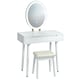 image 1 of COSTWAY Makeup Vanity Dressing Table Set with Lighted Mirror White