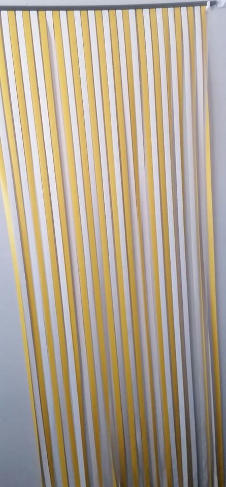 image 1 of Slat type Door Curtain,Bug Blind,Fly Blind,Strip Blind-YELLOW & WHITE - 80cm wide x 200cm drop Yellow | White