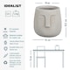 image 4 of Textured Concrete Effect Beige Oval Face Planter Indoor L19 D18 H18.5 cm, 3.3 ltrs Cap.