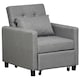 image 1 of HOMCOM Convertible Single Chair Bed w/ Tufted Upholstered Fabric, Grey