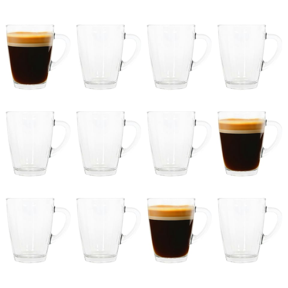image 1 of LAV Vega Glass Coffee Cups - 350ml - Pack of 12 Clear