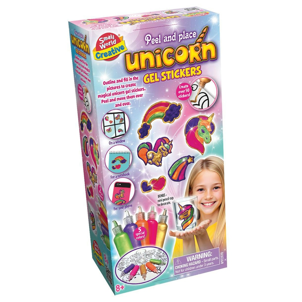 image 1 of Small World Toys Peel And Place Unicorn Gel Stickers