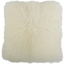 SNUGRUGS Mongolian Sheepskin Cushion - Square - 40cm x 40cm White | Ivory | 40cmx40cm