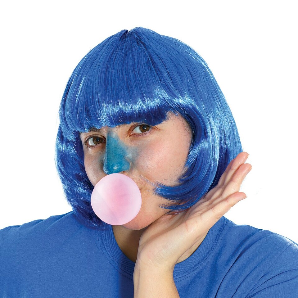 image 1 of Adult Blue Bob Wig – Colourful Fancy Dress Hairpiece for Costumes & Parties Blue | One Size