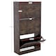 image 3 of Vida Designs 3 Drawer Shoe Cabinet Shoe Rack Storage Cupboard, Dark Wood