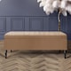 image 1 of 150cm Paris Plain Ottoman Storage Bench -Naples Shoes Bench with Black Turned Wooden Legs - Brown Upholstery Storage Footstool