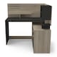 image 2 of FURNICOMP Jade 1 Door 1 Drawer Black and Oak L Shaped Corner Office Desk With Hutch