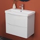 image 5 of AICA 600mm Wall-Hung White Bathroom Vanity Unit With Integrated Sink,2 Soft-Close Drawers for Storage