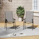 image 2 of Living and Home Metallic Frame Fabric Foldable Chair Set of 2 - Black