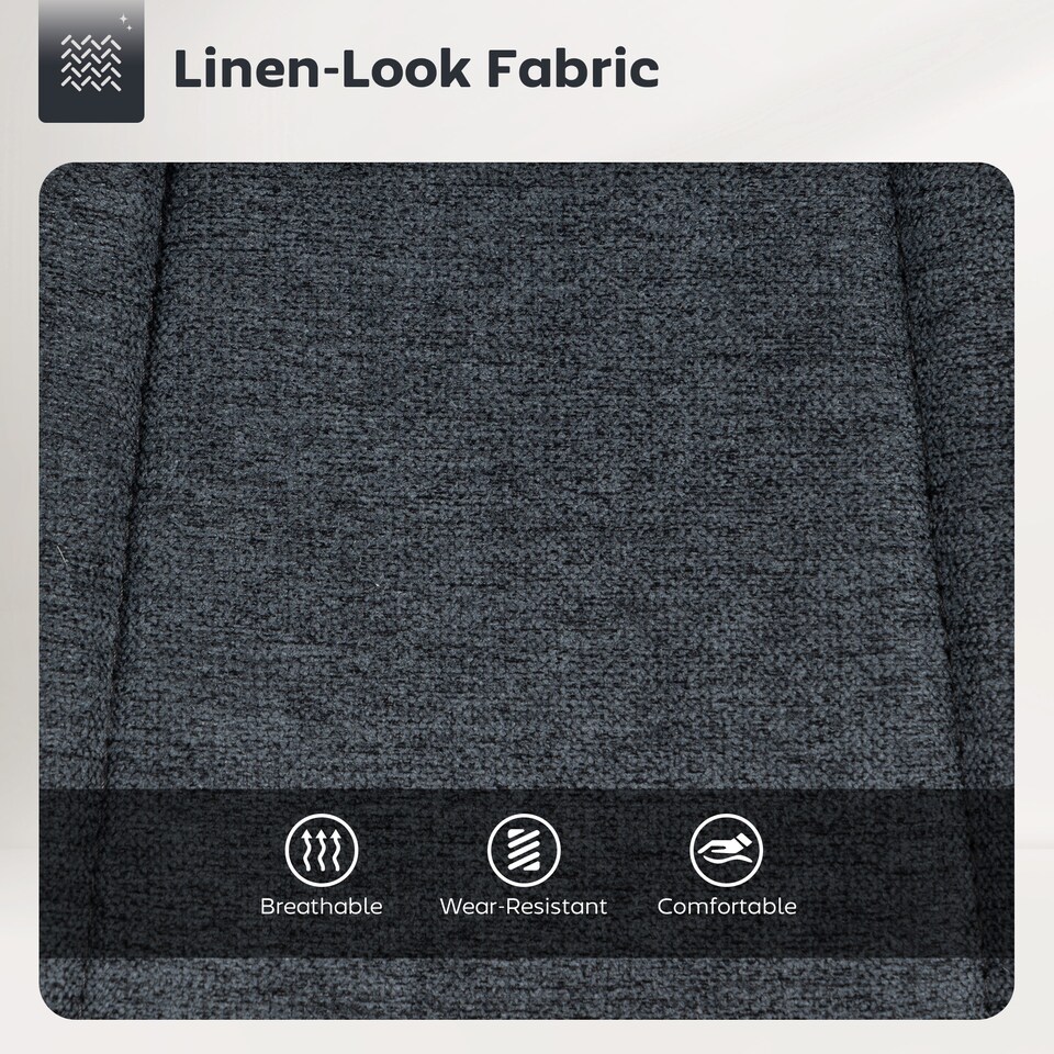 image 1 of HOMCOM Bar Stools Set of 2, Upholstered Swivel Barstools, Height Adjustable Breakfast Bar Chairs with Backrest and Footrest for Kitchen Island Counter, Dining Room, Dark Grey | Grey