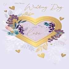 Words 'n' Wishes Wedding Card - On your Wedding Day, 20.8 x 13.9 cms, Multi-coloured, Made in the UK