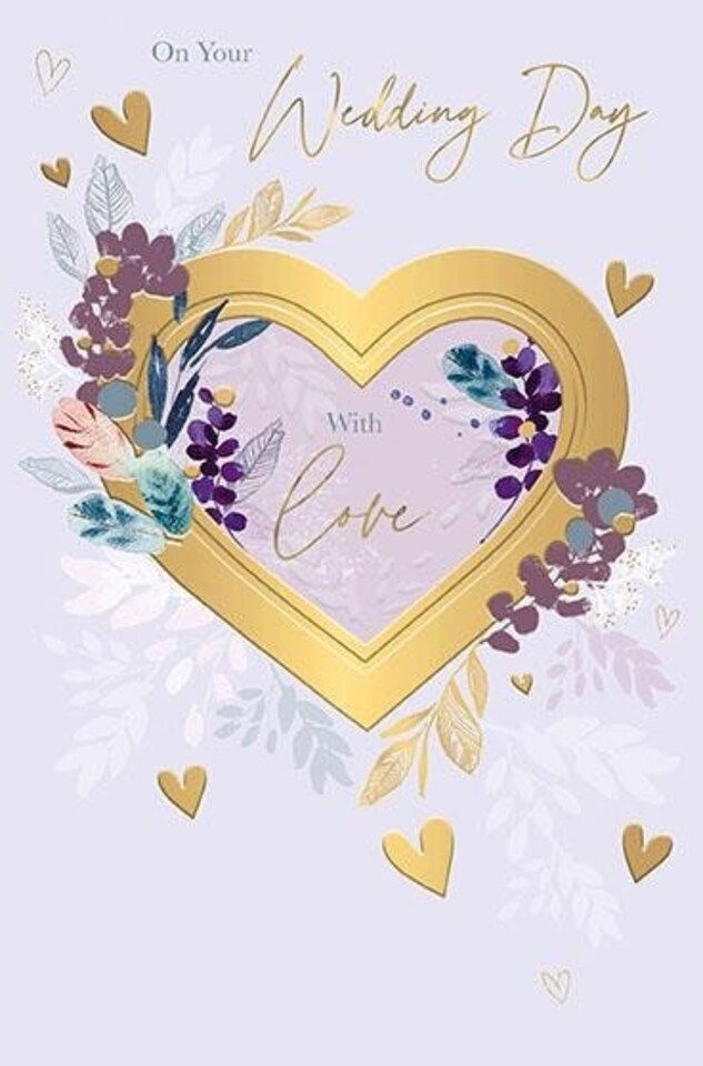 Words 'n' Wishes Wedding Card - On your Wedding Day, 20.8 x 13.9 cms, Multi-coloured, Made in the UK