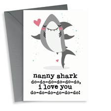 Cute Shark Mother's Day Card For Nanny