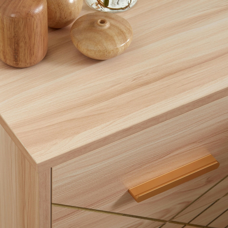 image 1 of HOMCOM Bedside Cabinet, Nordic Bedside Table with 2 Drawers Wood Legs, Natural
