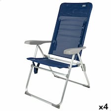 Beach Chair Aktive Slim Foldable Navy Blue 47 x 107 x 66 cm (4 Units) N/A