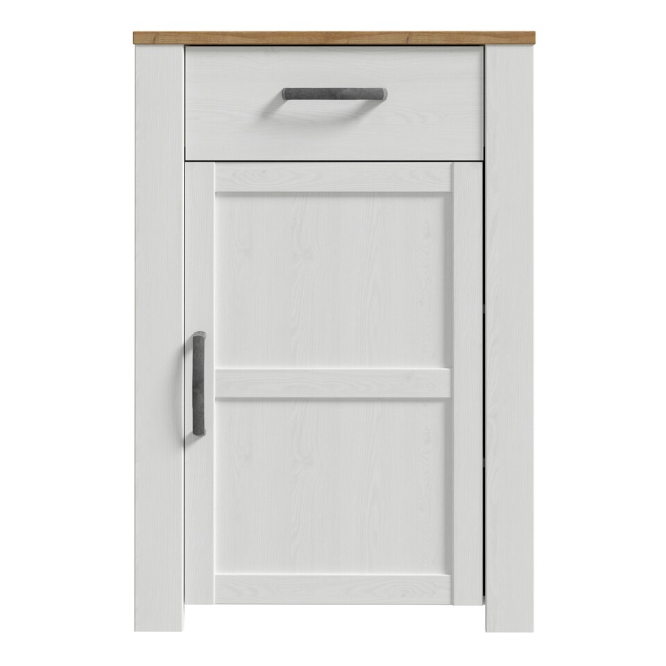 image 1 of Bohol 1 Door 1 Drawer Shoe Cabinet in Riviera Oak/White