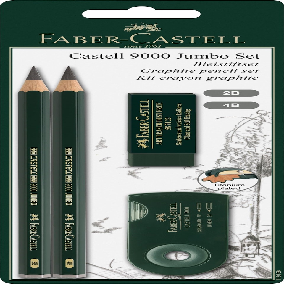 Faber-Castell - Castell 9000 Jumbo Pencil Blister Set