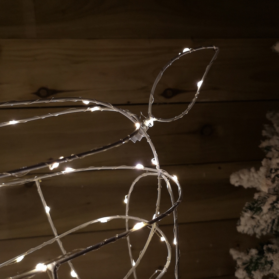 image 1 of 1.14m Outdoor Light Up Reindeer Christmas Decoration with Twinkling Warm White LEDs
