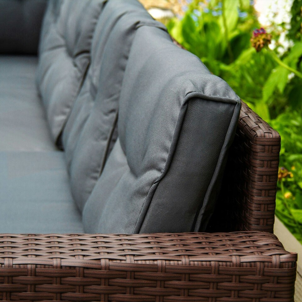 image 1 of Rattan Corner Set - Brown