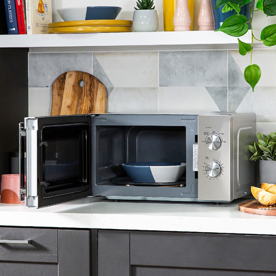 image 1 of Russell Hobbs Polished Classics Bundle Set with Kettle, 2 Slice Toaster, and Manual Microwave CLCSBNDL2SS