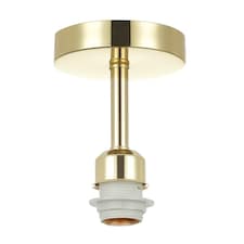 Polished Brass Plated Ceiling Light Fitting for Industrial Style Light Bulbs | Gold