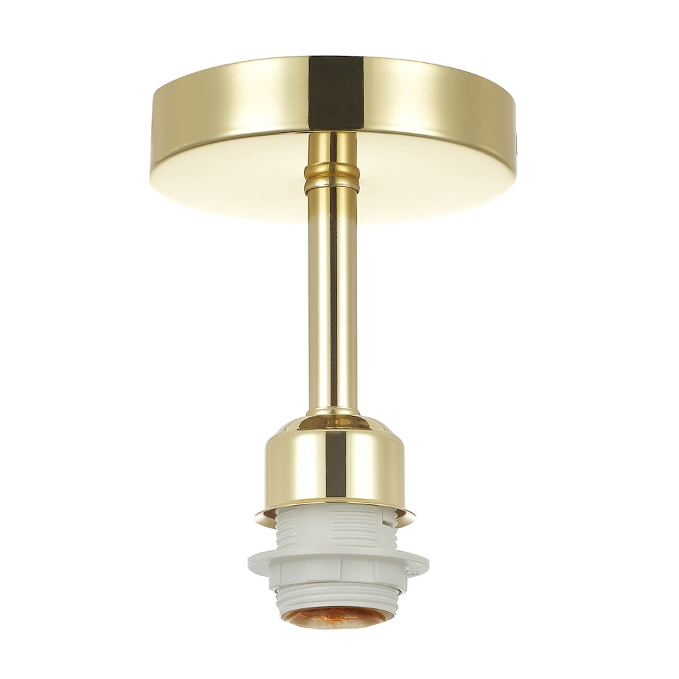 Polished Brass Plated Ceiling Light Fitting for Industrial Style Light Bulbs | Gold