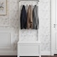 image 2 of Karlstad Hallway Bench Shoe Storage and Coat Hook in Classic White