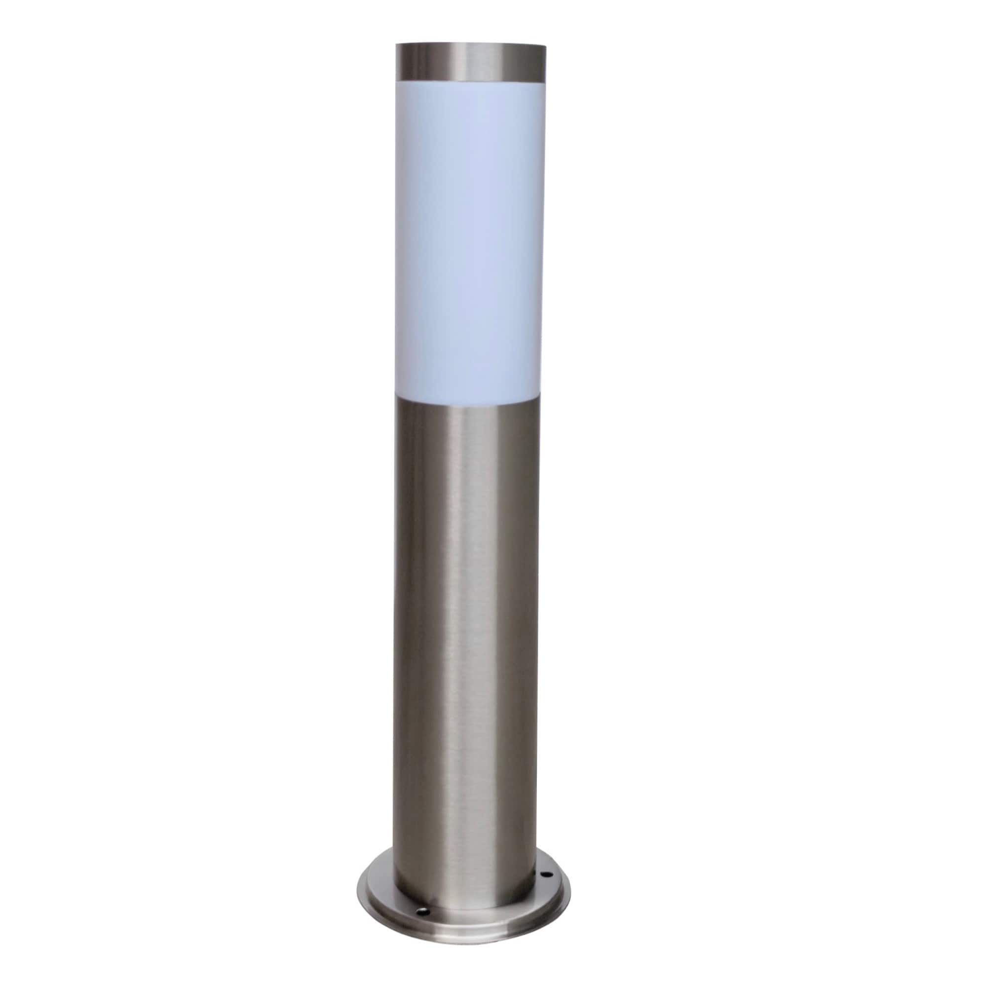 First Choice Lighting Carlton Stainless Steel 45cm Outdoor Post Light in Silver