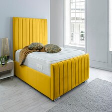 Sancia Plush Single Bed Frame - Mustard Gold