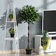 image 2 of Outsunny Artificial Bay Laurel Topiary Trees w Pot Fake, Set Of 2 120cm4FT Indoor Greenery Plant Home Office Garden Decor Green